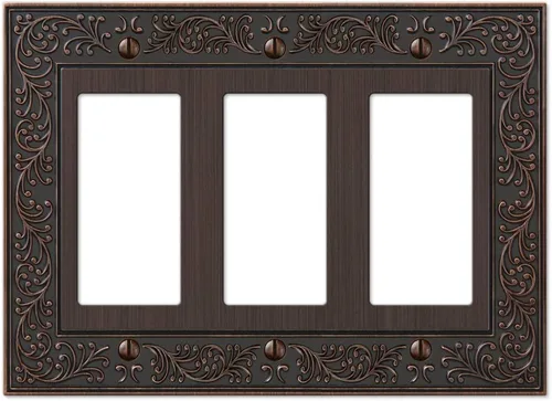 Miniatura 15 de Amerelle 43RRAN English Garden Placa de Pared, 2 Rocker, Metal Fundido, Níquel Antiguo, Paquete de 1
