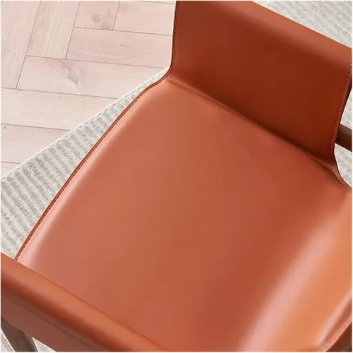 Miniatura 6 de sillas de comedor Silla de comedor de cuero Silla de comedor Ocio Madera maciza Sala de estar Back Ash Hotel Balcón Cocina moderna