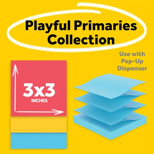 Miniatura 2 de Post-it Dispensador de notas emergentes súper adhesivas, 6 blocs de notas adhesivas, 3 x 3 pulgadas, 2 veces más poder de adherencia, suministros