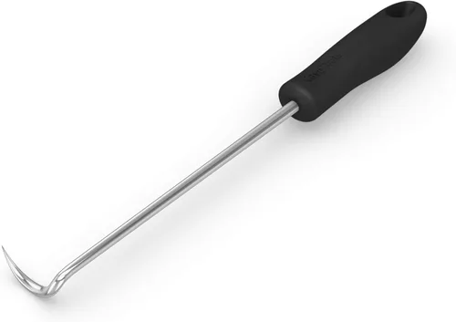 Cave Tools Aleta de alimentos y gancho para carne para asar, girar verduras y carnes, parrilla de barbacoa y accesorios para ahumar, zurdo, 12