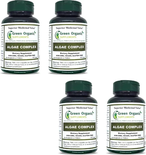 Miniatura 8 de Algas, Fucoidan, Algas Verde Azul, Algas Kelp, Vejiga, Clorella, Espirulina, Musgo Irlandés, Dulse, 90 VCaps, Alta Absorbibilidad, Sin OGM, Sin