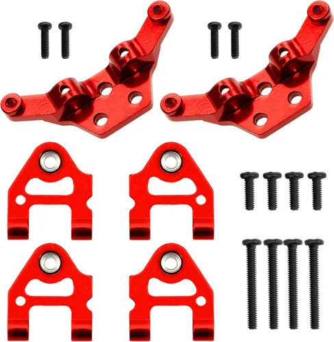 Miniatura 3 de Kit de nudillos de dirección de metal, brazo de suspensión con brazos en A, amortiguadores y neumáticos de varilla de enlace trasero, piezas