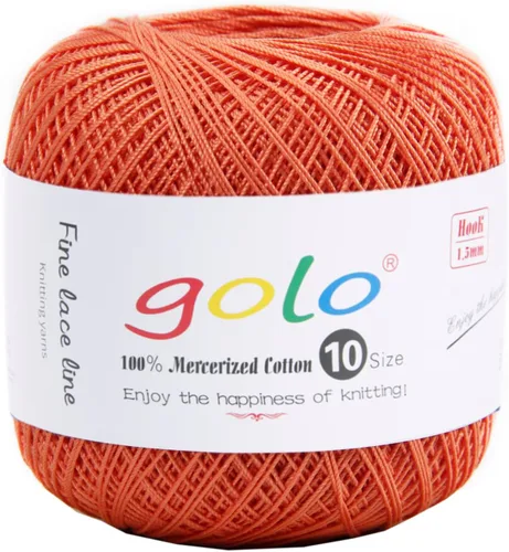 Miniatura 65 de Golo - Bolas de hilo para crochet de algodón tamaño 10, color algodón para crochet D-Fresa D078-fresa