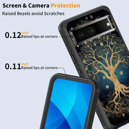 Miniatura 5 de Funda para Pixel 7a, a prueba de golpes, 3 capas, protección de cuerpo completo, resistente, de alto impacto, para Google Pixel 7a de 6.1 pulgadas