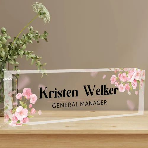 Miniatura 25 de Placa de nombre de escritorio personalizada, placa de identificación acrílica personalizada para decoración de escritorios, regalos de Al profesor