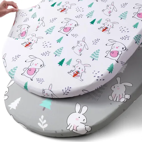 Miniatura 66 de Pack n Play Sheets, BROLEX 2 Pack Mini Crib Sheets,Stretchy Portable Fitted Playard Sheet Set, Convertible Playard Mattress Cover,Ultra Soft