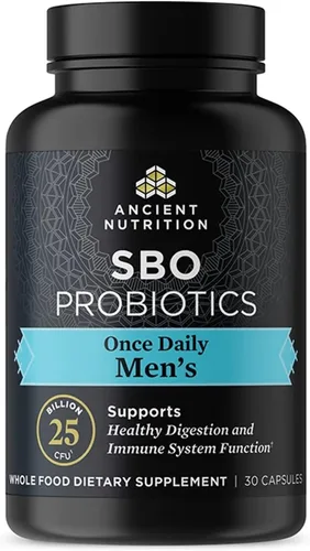Ancient Nutrition Probióticos para hombres, Probióticos SBO para hombres una vez al día, 30 unidades, para una digestión saludable y apoyo a la