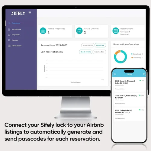 Miniatura 5 de Cerradura inteligente de huellas dactilares con teclado, bloqueo de entrada sin llave para el hogar, apartamento, oficina, Airbnb, alquiler, niños