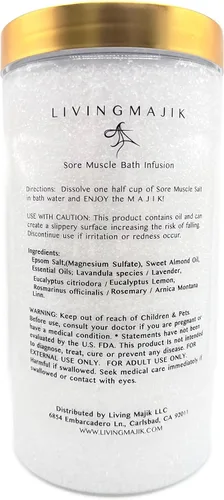 Miniatura 2 de The Salt 32 oz – Infusión de baño muscular para dolor totalmente natural con sal de Epsom, aceites esenciales, árnica y aceite hidratante