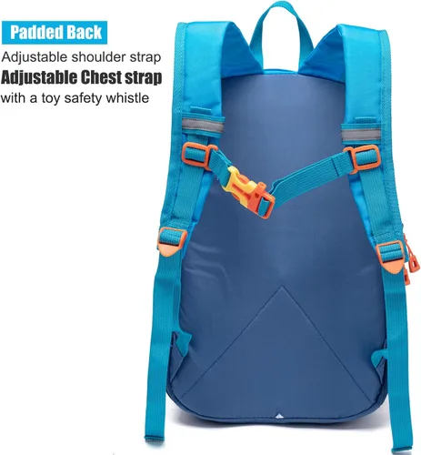 Miniatura 3 de Mochila pequeña de senderismo para niños o niñas, de 3 a 6 años, apta para aventuras deportivas al aire libre (azul, S)