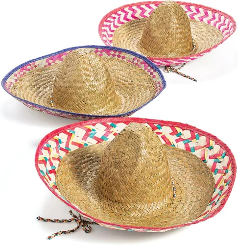 Miniatura 8 de Fun Express Sombreros mexicanos de 12 unidades, auténticos sombreros de paja para decoraciones de fiesta del Cinco de Mayo, tamaño adulto