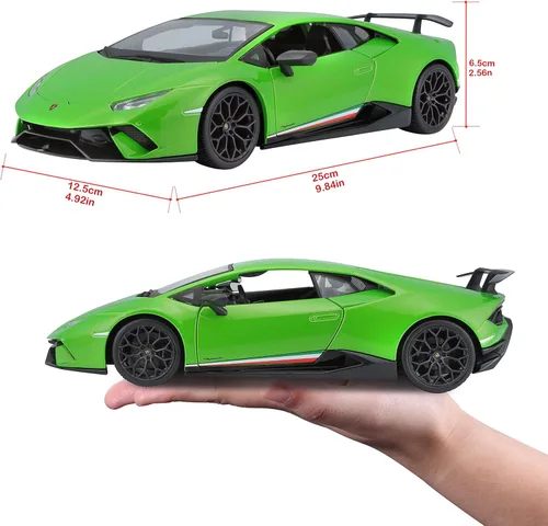 Miniatura 6 de Lamborghini Huracan Performante Metálico Verde 1/18 Modelo de Coche Fundido a Presión por Maisto