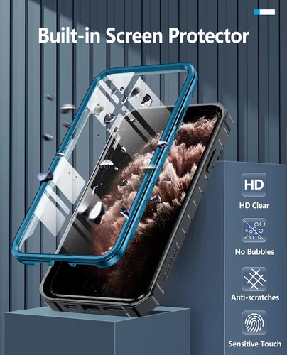 Miniatura 5 de FNTCASE Funda para iPhone 11 Pro-Max: Fundas protectoras resistentes a prueba de golpes con soporte - Resistente doble capa de grado militar a