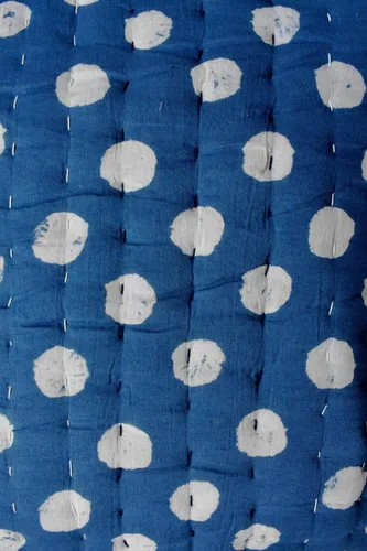 Miniatura 2 de Fundas de cojín tradicionales de Jaipur Indigo Kantha con estampado de bloques, hechas a mano Kantha fundas de almohada de trabajo decorativas de 16