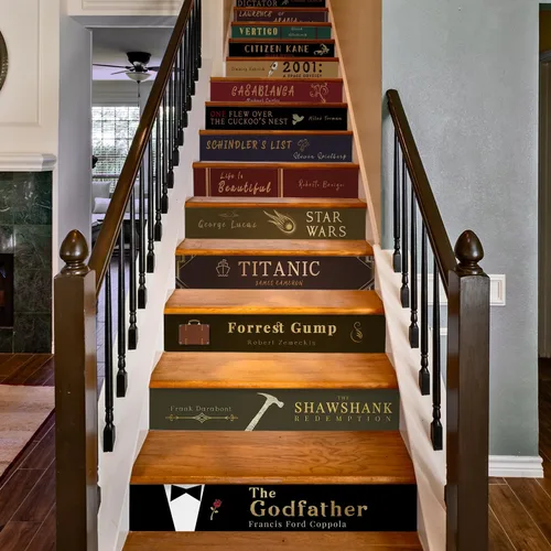 Miniatura 11 de funlife Calcomanías para elevador de escalera, 14 calcomanías para escaleras para decoración de tiendas de hotel y hogar, autoadhesivas, Álbumes