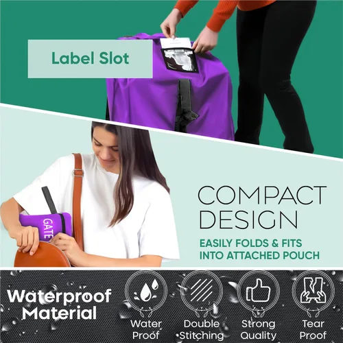 Miniatura 3 de Bolsa de viaje reperkid Premium para asiento de coche para avión - Bolsa universal resistente al agua para chequeo de puerta, con correas ajustables