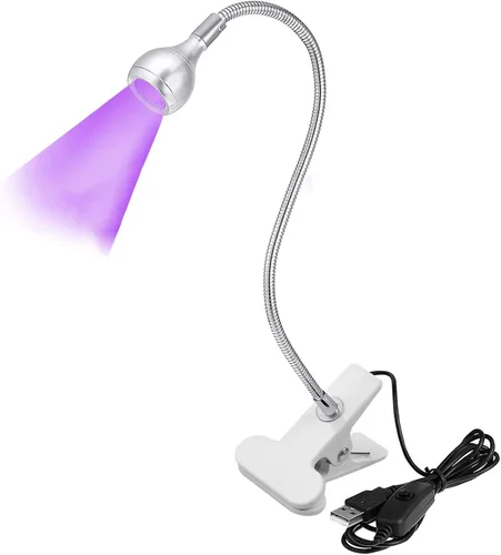 Miniatura 7 de Luz de escritorio LED UV de 36 W con caja de almacenamiento, luz de escritorio de cuello de cisne flexible con interruptor, luz de lámpara de curado