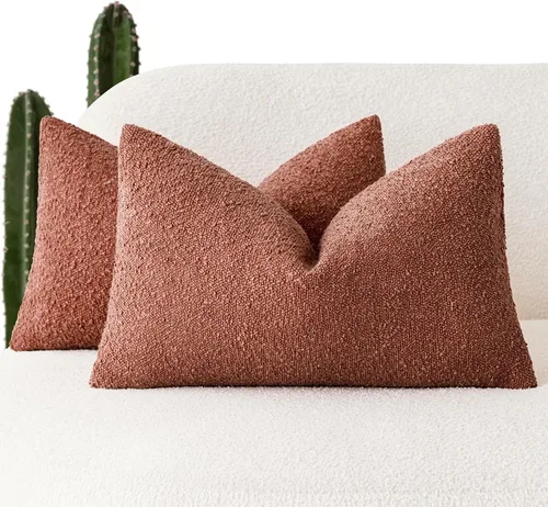 Miniatura 82 de Foindtower - Juego de 2 fundas decorativas de textura de bucle, fundas de almohada acentuadas, fundas de cojín sólidas, neutrales, para sofá, silla