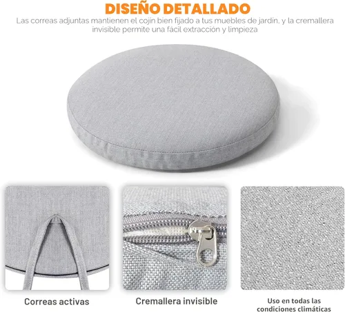 Miniatura 6 de NUU GARDEN - Juego de mesa de bistró de 3 piezas para exteriores, de aluminio fundido resistente a la intemperie, juego de mesa de bistró de patio