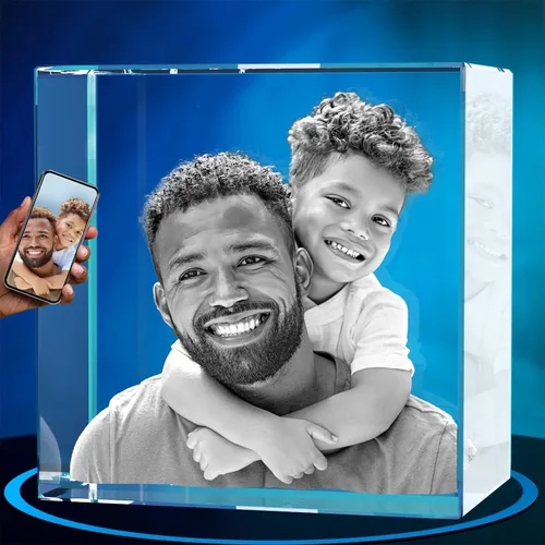 Miniatura 14 de ArtPix 3D Foto de cristal, regalos personalizados con tu propia foto para papá, mamá, hombres, mujeres, imagen grabada con láser 3D, cristal Una