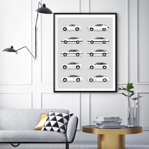 Miniatura 3 de Idea Network Póster hecho a mano compatible con Nissan Silvia (240SX), arte de pared impreso hecho a mano, decoración del 180SX, 200SX, 240SX