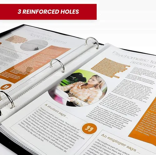 Miniatura 6 de OfficeWerks - Protectores de hojas transparentes de 8.5 x 11 pulgadas para carpeta de 3 anillas, fundas de plástico de 35 micras, carga superior