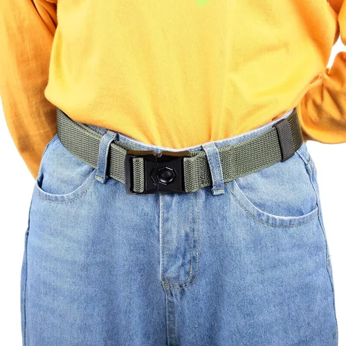 Miniatura 4 de Sportmusies Cinturón táctico para hombre, cinturón de nailon con hebilla de liberación rápida resistente