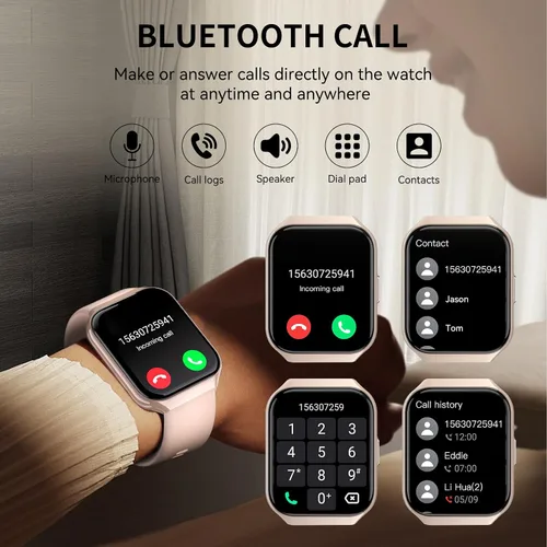 Miniatura 2 de Reloj inteligente, relojes inteligentes HD de 1.96 pulgadas para hombres y mujeres, (responder/hacer llamadas), reloj de fitness impermeable IP68