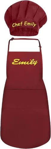 Miniatura 17 de Delantales personalizados para hombres y mujeres – Delantal personalizado con nombre bordado y bolsillos para cocina, pintura, manualidades, salón