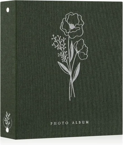 Miniatura 9 de Lanpn Álbum de fotos de 8 x 10 pulgadas, tapa dura de lino, sin ácidos, bolsillo de carga superior, libro de fotos con mangas que tiene capacidad