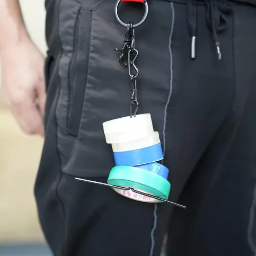 Miniatura 7 de MELOTOUGH Tanga de cinta para cinturón de herramientas, cintura electricistas, cadena con llavero y gancho a presión de gatillo, 1 paquete