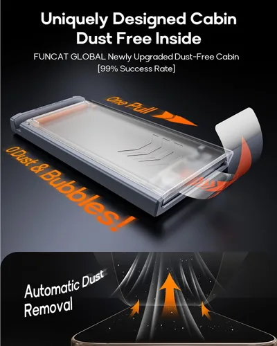 Miniatura 2 de Paquete de 3 protectores de pantalla de privacidad de vidrio templado para iPhone 16 Pro, cabina sin polvo, posicionamiento automático, sin