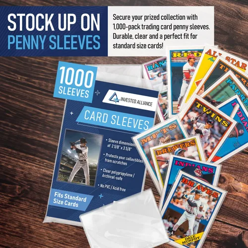 Miniatura 3 de Premium Penny Sleeves for Trading Cards Soft Trading Card Sleeves for Baseball Cards, Ultra Clear Plastic Pro Sports Card Sleeve, Football, MTG