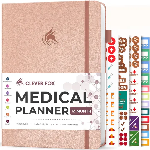 Miniatura 15 de Clever Fox Agenda médica grande de 12 meses – Cuaderno médico, diario de salud, diario de bienestar para rastrear la salud – 12 meses, 7 x 10.5