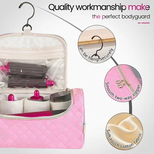 Miniatura 2 de Estuche de viaje compatible con Dyson Airwrap completo Styler y accesorios, organizador de viaje portátil con gancho colgante oculto para Airwrap