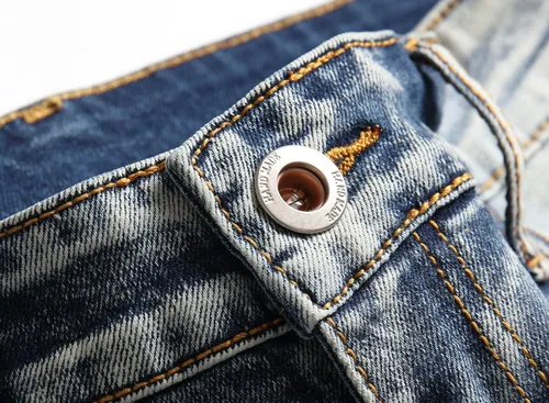 Miniatura 6 de OIIIO Jeans de ajuste regular y elásticos para hombre