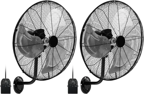 Tangkula Ventilador de pared de 20 pulgadas con aspas de aluminio, ventilador de pared de metal oscilante industrial de 3 velocidades, resistente