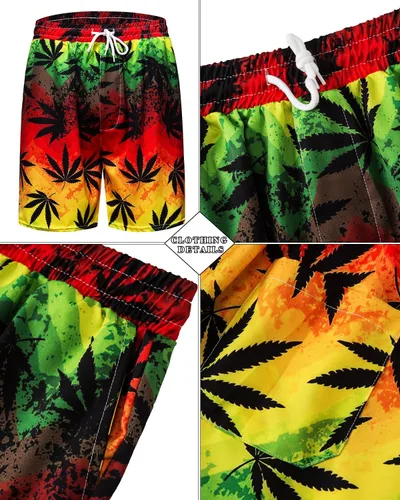 Miniatura 69 de TUNEVUSE Conjunto de camisas y pantalones cortos hawaianos para hombre, 2 piezas, trajes de playa con estampado de flores, traje tropical de verano
