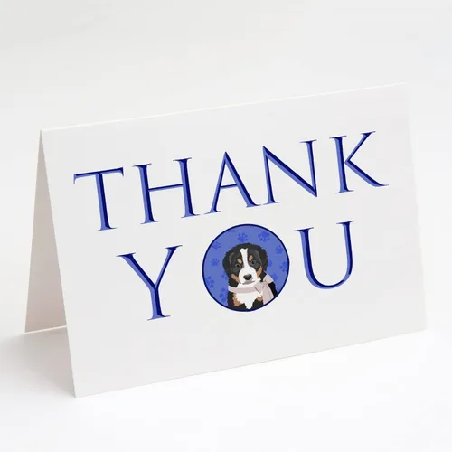 Miniatura 142 de Caroline's Treasures CK8919GCA7P - Tarjetas de felicitación y sobres de agradecimiento tricolor #1, diseño de pastor australiano, color negro, Blanco