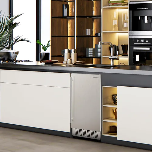 Miniatura 8 de Coolski Máquina de hielo comercial debajo del mostrador de 15 pulgadas de ancho, 130 libras/día de limpieza automática, almacenamiento de 30 libras