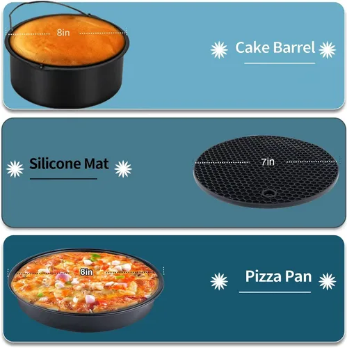 Miniatura 2 de Accesorios para freidora de aire Ninja Chefman COSORI Ninja Gourmia Dash Power XL 3.6 4.2 5.8QT, 12 piezas de accesorios para freidora de aire