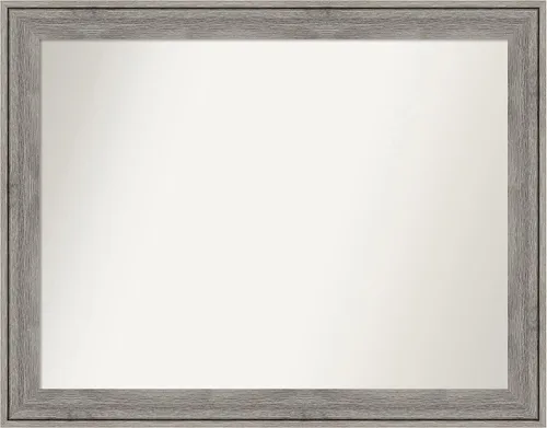 Miniatura 469 de Amanti Art Espejo de pared personalizado no biselado (24.5 x 24.5 pulgadas), marco gris marrón alta, varios tamaños personalizados, espejo de baño