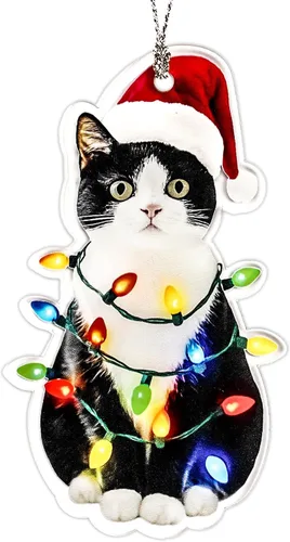 Miniatura 9 de Regalos para amantes de los gatos para mujeres, lindos adornos de gato, divertidos adornos de Navidad 2026, decoración de Navidad para árbol
