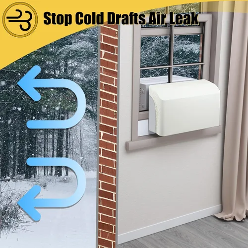 Miniatura 2 de Paquete de 2 bloques de espuma para unidades de aire acondicionado en forma de U, bloque de espuma lateral de cortina de CA para ventana con cinta
