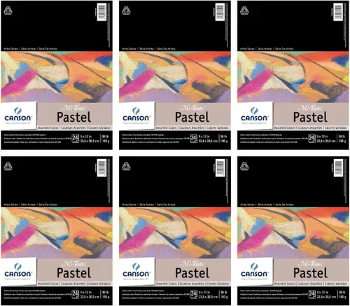 Miniatura 3 de Canson Artist Series Mi-Teintes - Papel pastel, colores surtidos, bloc plegable, 9 x 12 pulgadas, 24 hojas (98 libras/160g) - Papel de artista