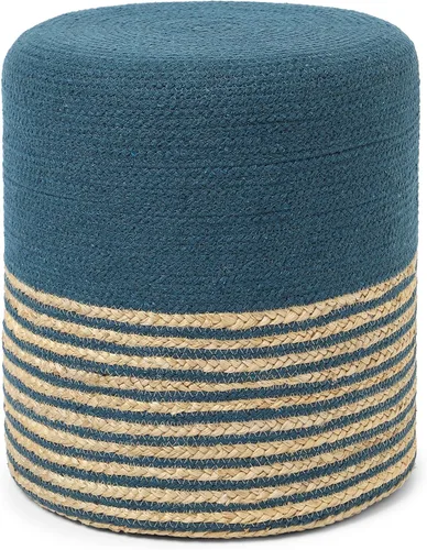 Miniatura 27 de REDEARTH Puf circular de yute, puf otomano – Puf trenzado con acento para sentarse redondo reposapiés para sala de estar, dormitorio, guardería