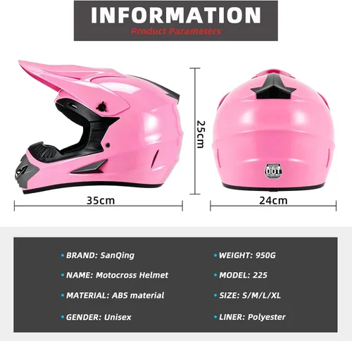 Miniatura 7 de Youth Kids Motocross Helmet, DOT Certified,ATV Dirt Bike Motorcycle, BMX 4-Wheeler Off-Road Mountain Bike,W/Gloves Goggles Mask