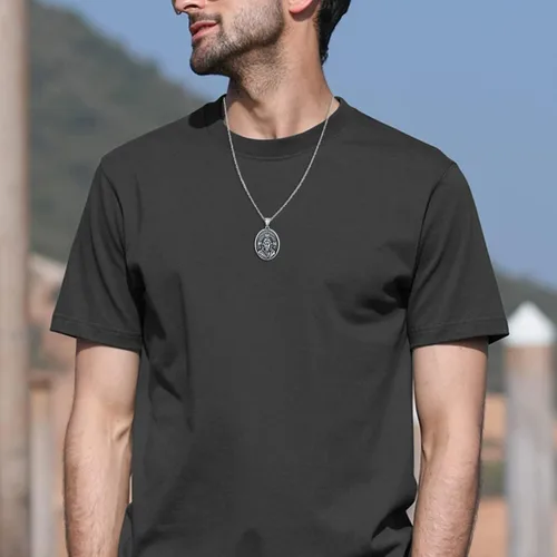 Miniatura 2 de Saint Patron Necklace for Men Women Stainless Steel St Medal Protection Necklace Catholic Religious Amulet Gifts for Mothers Fathers Day