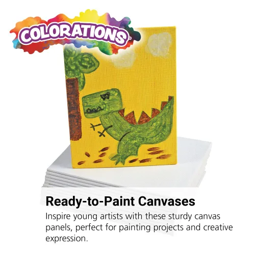 Miniatura 2 de Colorations Warhol - Paneles de lienzo de 6 x 8 pulgadas, material para manualidades y manualidades para niños (paquete de 12 lienzos), color blanco