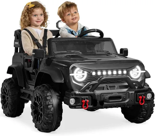 Miniatura 14 de Best Choice Products Camión de paseo para niños de 12 V, auto de juguete con batería con suspensión de resorte, control remoto, 3 velocidades, luces